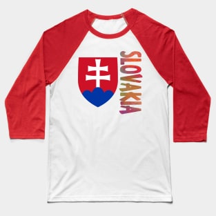 Slovakia Coat of Arms Design Baseball T-Shirt